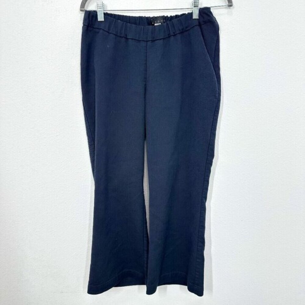 Hatch Maternity Kick Crop Elastic Waist Pant Navy Blue Work Career Office‎